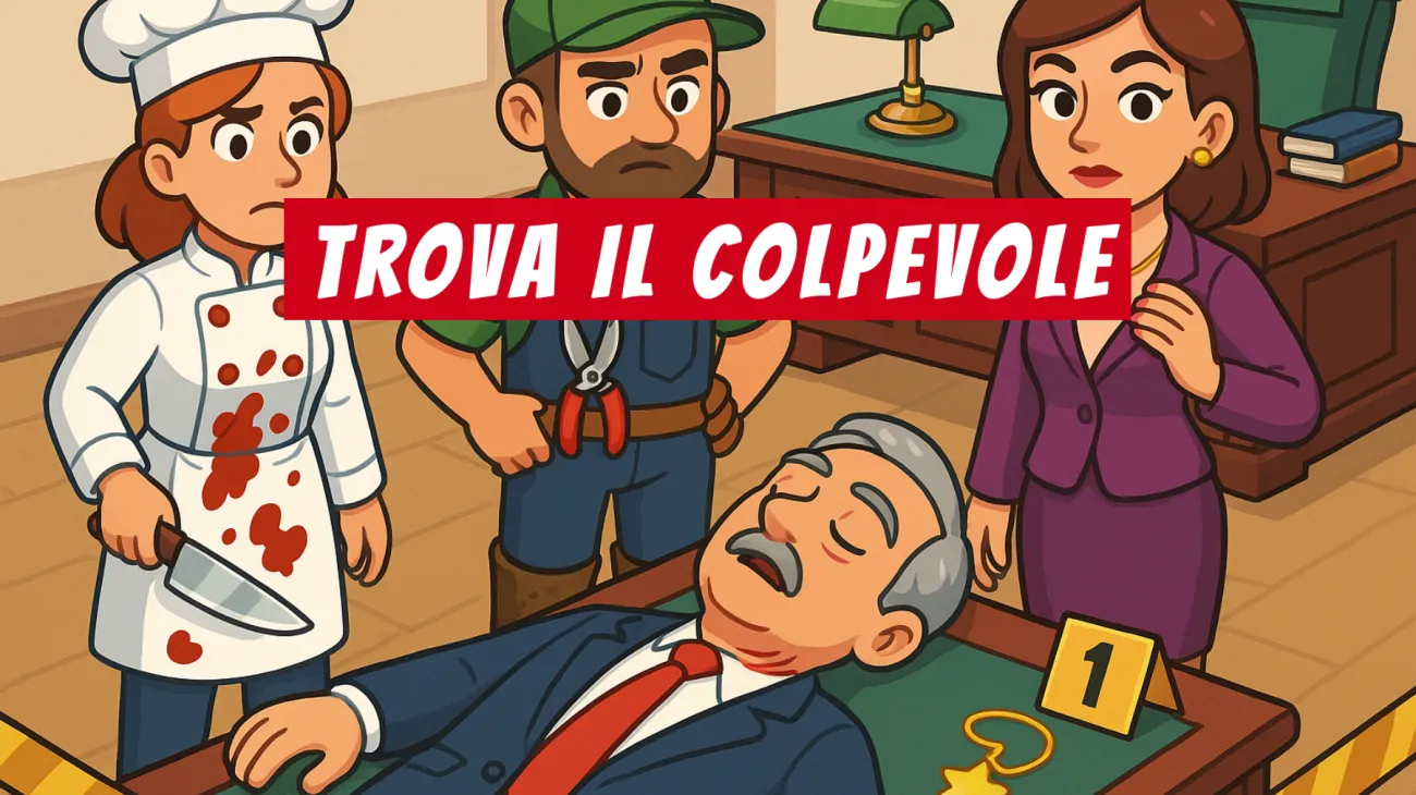 Solo i veri geni riescono a risolvere questo giallo: riesci a scoprire chi ha ucciso il direttore in ufficio? Sfida accettata?"